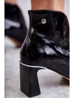 Kožené holínky na sloupku Černe model 21598292 - Maciejka