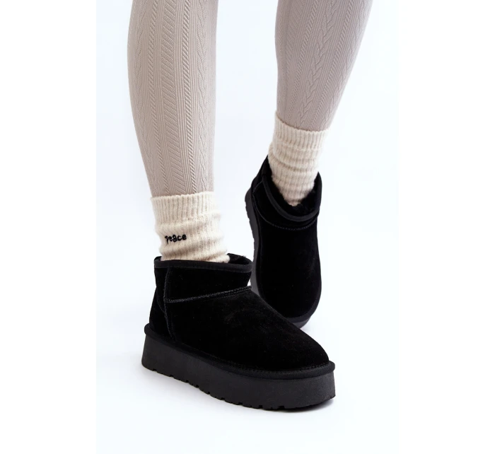 Módní semišové nízké sněhule Černá Nucca Módní semišové nízké sněhule Černá Nucca