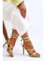 Dámské Sandály Vázané Na Vysokém Podpatku Zelená model 21619408 - Boto Dámské Sandály Vázané Na Vysokém Podpatku Zelená model 21619408 - Boto