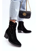 Kožené Křoví Boty S Průhledným Designem D&A SN622-20 Černá