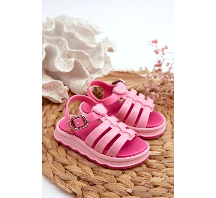 Voňavé Dětské Sandálky Na Suchý Zip ZAXY NN385018 Růžové