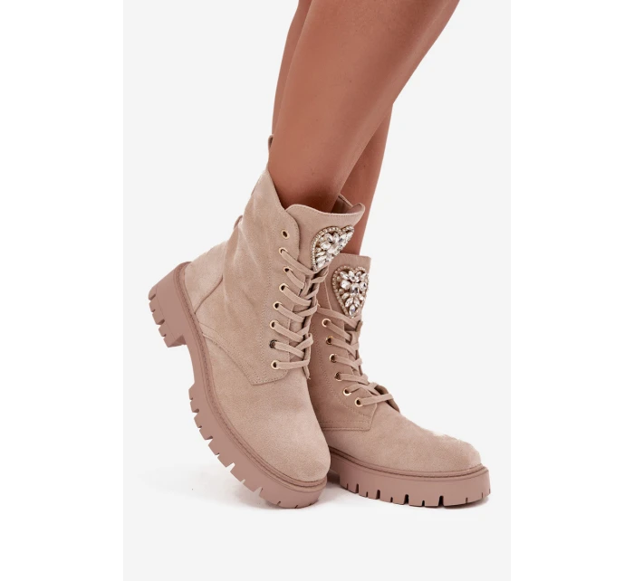 Dámské workery s krystaly na jazyku béžové Rosira Dámské workery s krystaly na jazyku béžové Rosira