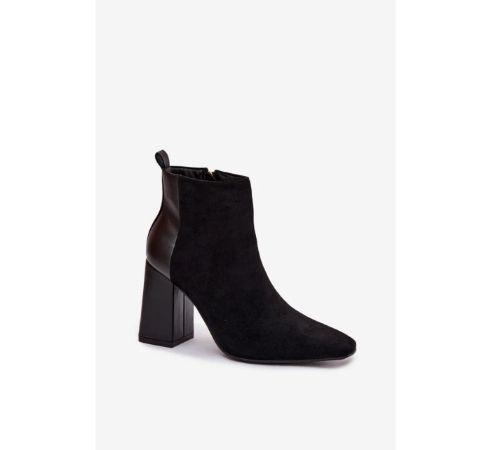 Dámské zateplené botky na sloupku – černé Maloria Dámské zateplené botky na sloupku – černé Maloria