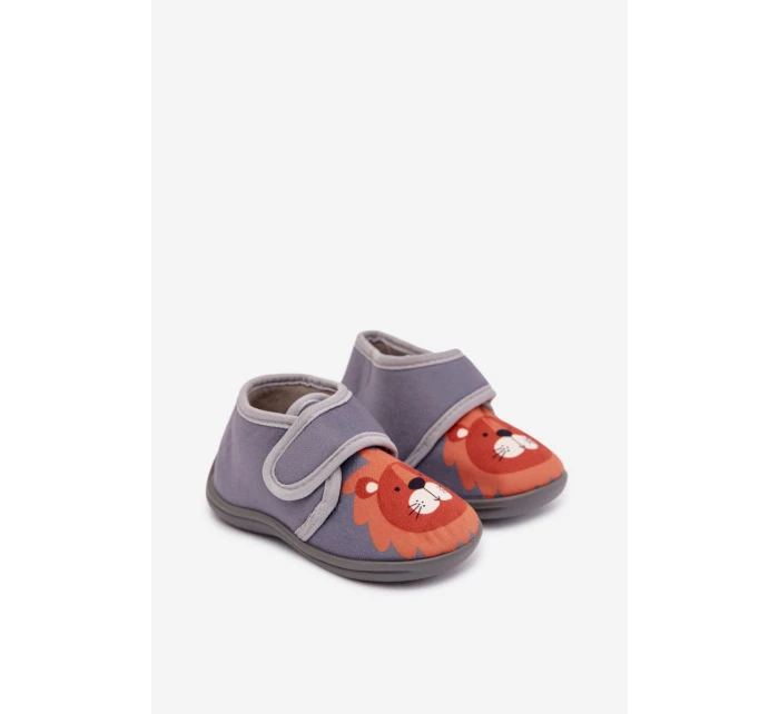 Dětské bačkory na suchý zip – šedé Katline