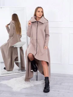 Zateplené šaty s delšími boky model 20648434 béžové - Kesi