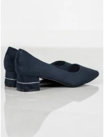 Výborné lodičky dámské tmavě modré na širokém podpatku Výborné lodičky dámské tmavě modré na širokém podpatku