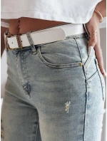 Dámské úzké džínové kalhoty s páskem modré model 21985353 - Dstreet