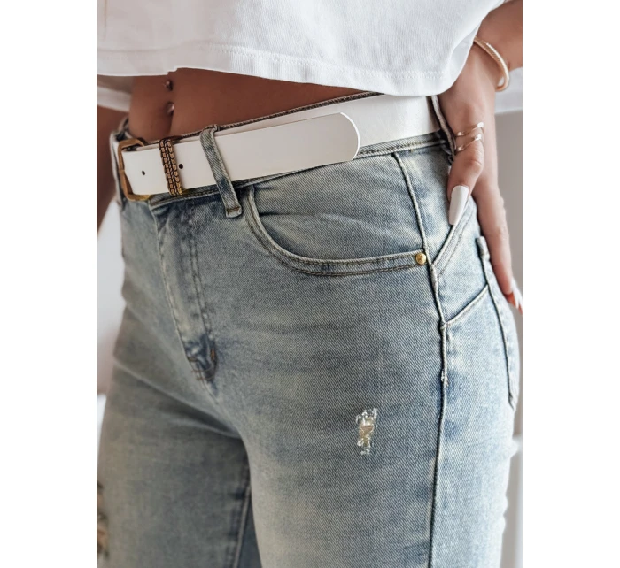 Dámské úzké džínové kalhoty s páskem modré model 21985353 - Dstreet