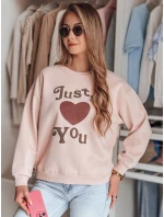 Dámská mikina s potiskem JUST LOVE YOU růžová FashionStreet BY1473