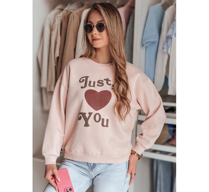 Dámská mikina s potiskem JUST LOVE YOU růžová FashionStreet BY1473