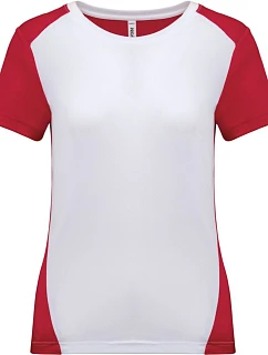 Kariban ProAct PA 4015 Dámské kontrastní sportovní tričko 20.4015 white/red