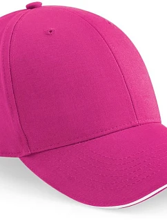 Beechfield B 20 6 panelová sandwich kšiltovka "Athleisure" 53.0020 fuchsia/white