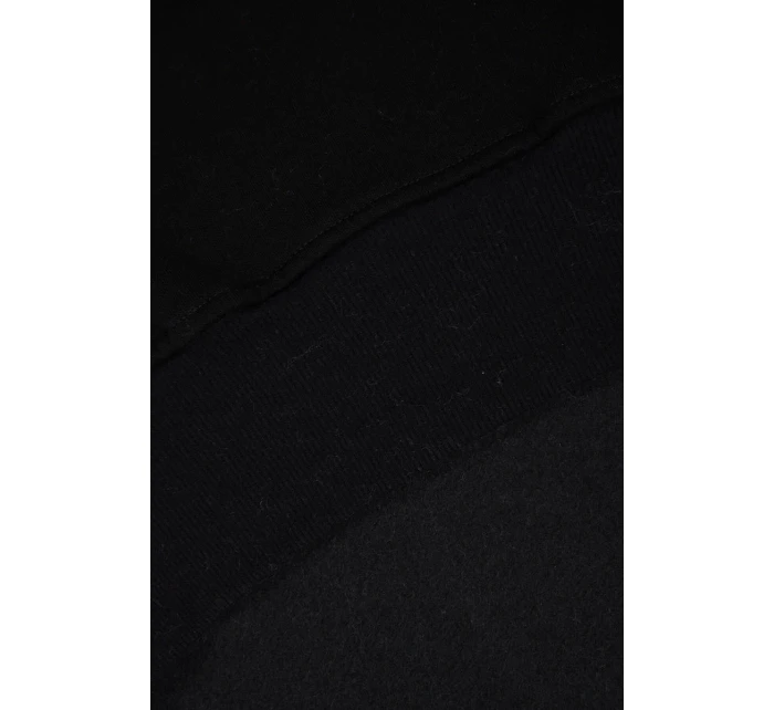 Zateplená mikina s bočními rozparky černá