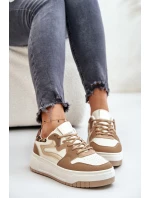Dámské sneakersy z eko kůže na platformě leopardí béžové model 21671309 - Boto Dámské sneakersy z eko kůže na platformě leopardí béžové model 21671309 - Boto