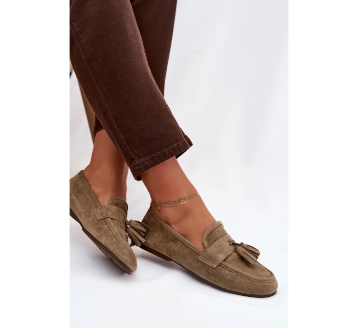 Dámské mokasíny ploché s třásněmi Zelené Marilisse