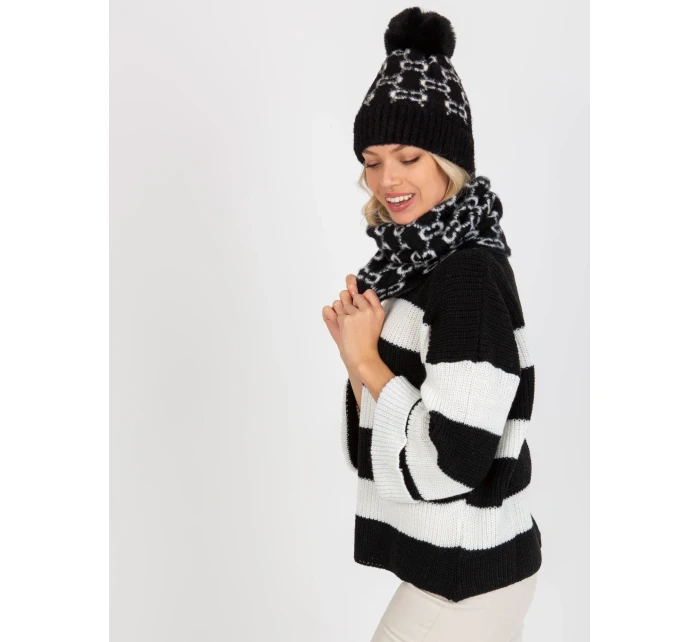 Tunelová šála AT KM CM model 17833554 bílá a černá - FPrice