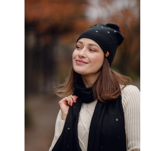 Dámský set šály a čepice Vuch Nurit Set Black Dámský set šály a čepice Vuch Nurit Set Black
