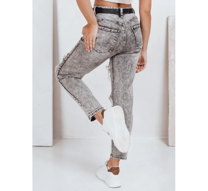Dámské push up džíny s dírami šedé FashionStreet UY2780