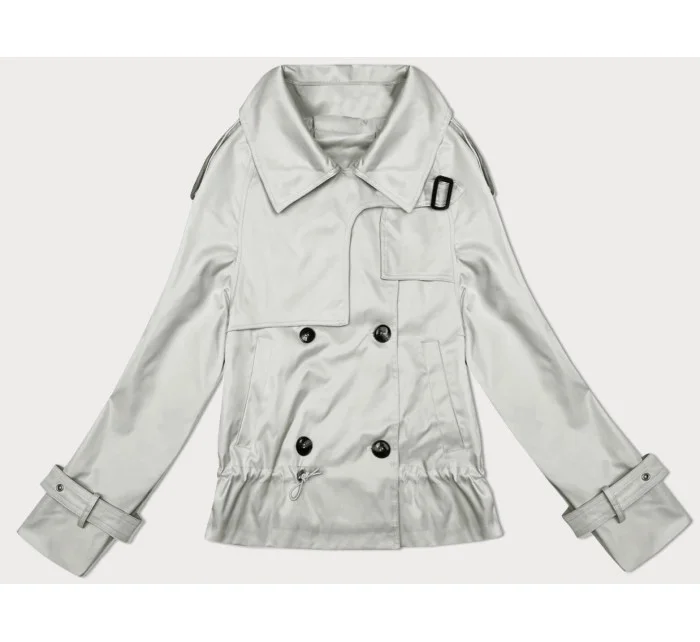 Světle béžová bunda s podšívkou a s klopami (1802#-12)