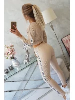 Sada s ozdobnými stuhami béžová