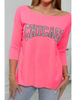 Halenka s potiskem Chicago pink neon