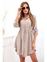 Šaty se zapínáním na knoflíky a zavazováním v pase fango