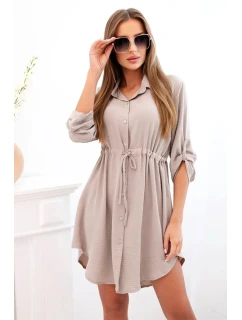 Šaty se zapínáním na knoflíky a zavazováním v pase fango