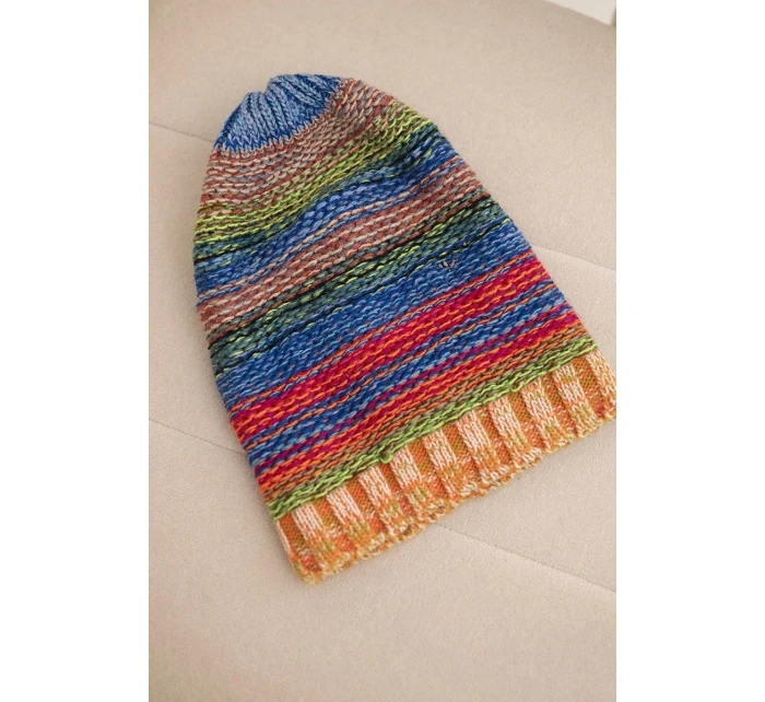 Čepice s fleecem Krystyna K207 neonově zelená+žlutá