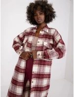 Dámská košile EM-KS-002/04.50P Ecru-vínová - FPrice