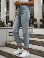 Jeansy damskie mom fit z wysokim stanem jasnoniebieskie FashionStreet UY2909