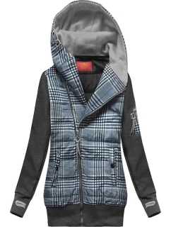 Tmavě mikina z různých spojených materiálů model 21299960 - LHD