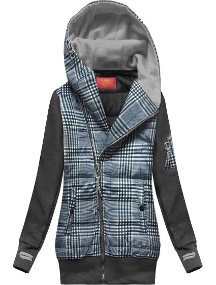 Tmavě mikina z různých spojených materiálů model 21299960 - LHD