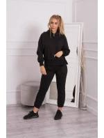 Zateplený set model 21915215 a kapuce černý - K-Fashion Zateplený set model 21915215 a kapuce černý - K-Fashion