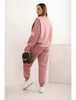 Komplet dámský máslový s volnou mikinou a kalhotami s nápisem LOVE khaki Komplet dámský máslový s volnou mikinou a kalhotami s nápisem LOVE khaki