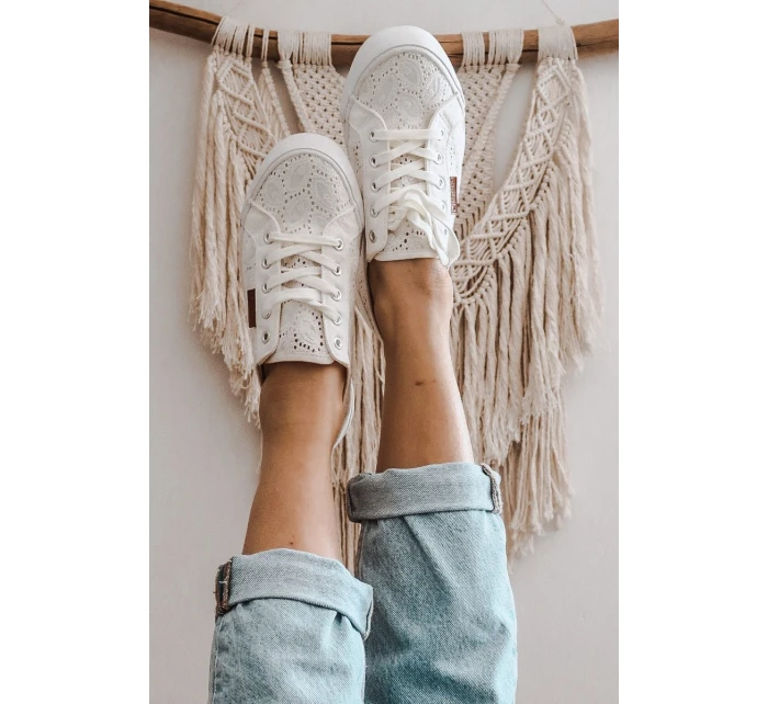 Dámské Krajkové Tenisky BIG STAR W274925 Bílé