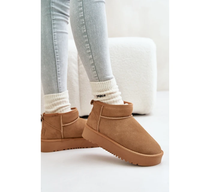 Dámské Velurové Sněhule Na Platformě Camel model 21670462 - Boto Dámské Velurové Sněhule Na Platformě Camel model 21670462 - Boto