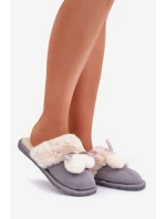 Dámské Pantofle S Kožíškem Šedé Nartani Dámské Pantofle S Kožíškem Šedé Nartani