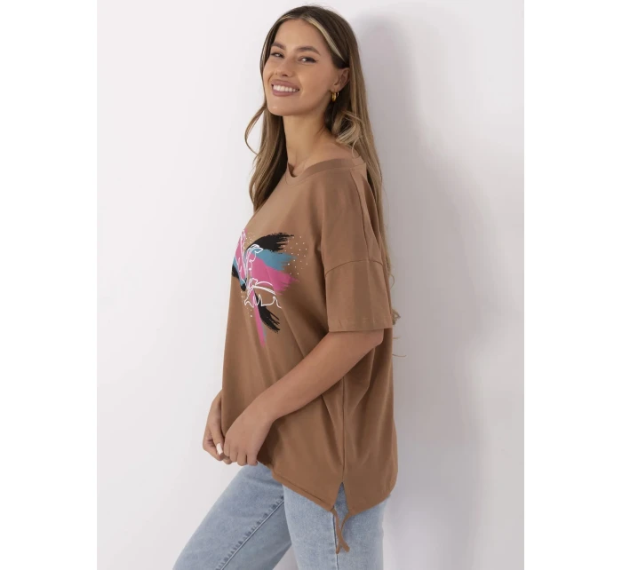 Tričko CLM TS 1019.79 světle hnědé