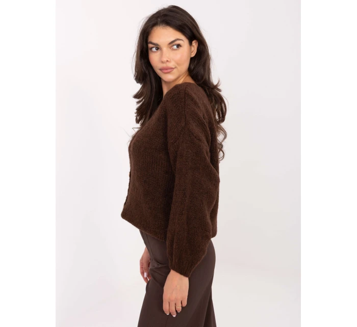 Jumper MI SW 0309.89 tmavě hnědý Jumper MI SW 0309.89 tmavě hnědý