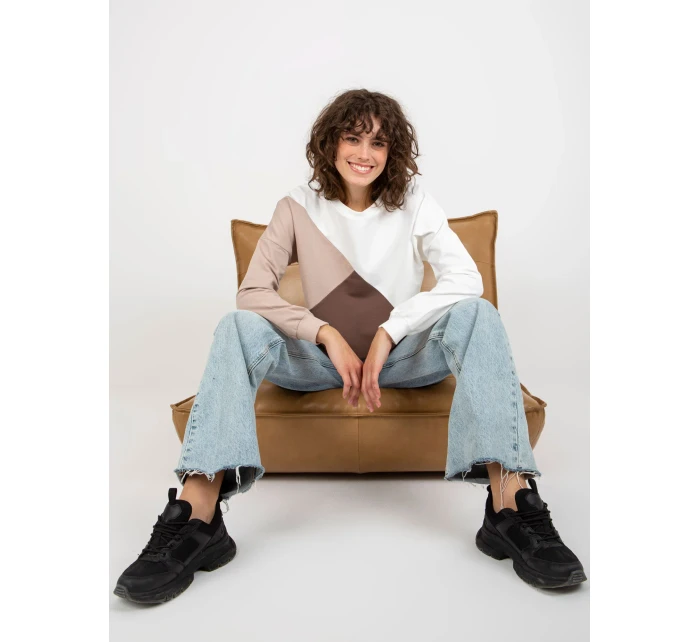 Mikina RV BL 8463.41P bílo-hnědá