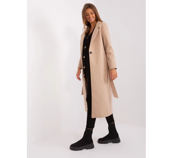 Płaszcz TW PL BI model 18987375 1.31 beżowy - FPrice Płaszcz TW PL BI model 18987375 1.31 beżowy - FPrice