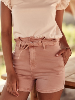 Růžové džínové šortky