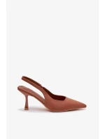 Dámské sandály na jehlovém podpatku Lunira – camel Dámské sandály na jehlovém podpatku Lunira – camel