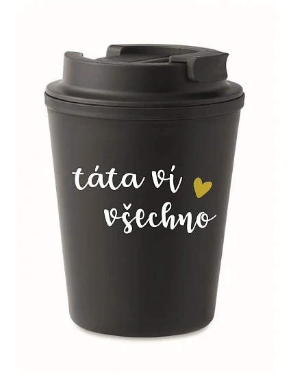 TÁTA model 22163682 VŠECHNO černý termohrnek 300 ml - Giftela TÁTA model 22163682 VŠECHNO černý termohrnek 300 ml - Giftela