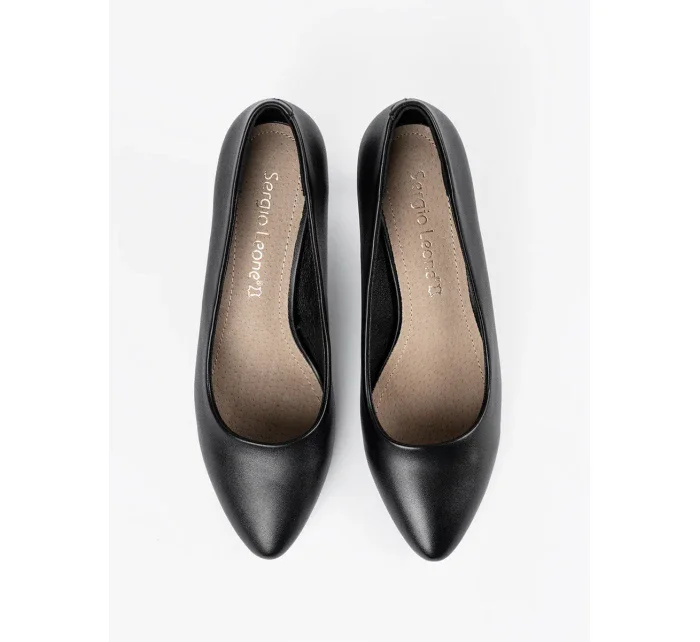 Luxusní  lodičky černé dámské na jehlovém podpatku