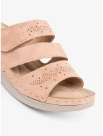 Exkluzívní dámské růžové nazouváky na klínku Exkluzívní dámské růžové nazouváky na klínku