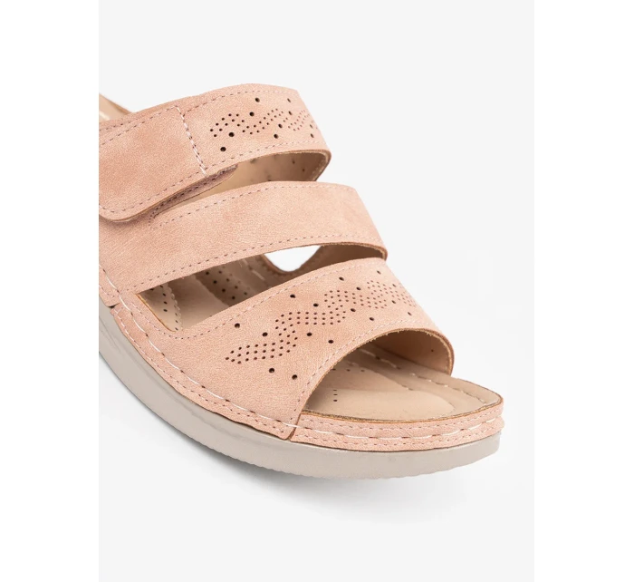 Exkluzívní dámské růžové nazouváky na klínku Exkluzívní dámské růžové nazouváky na klínku