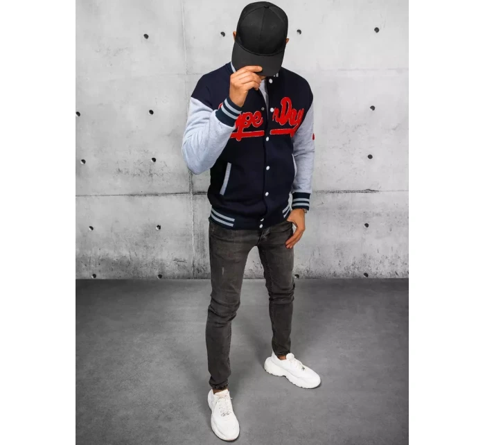 Pánská mikina na zip tmavě modrá FashionStreet BX5443