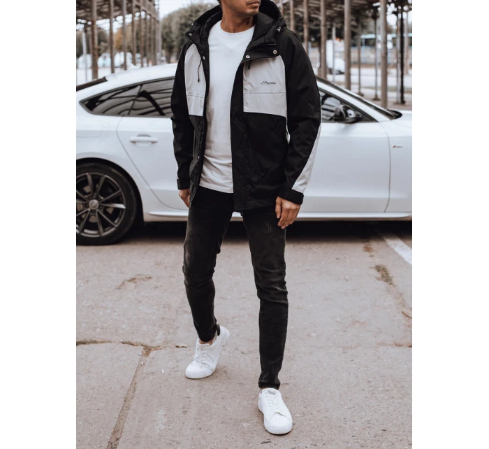 Pánská přechodná bunda do deště černá/šedá Dstreet TX4916