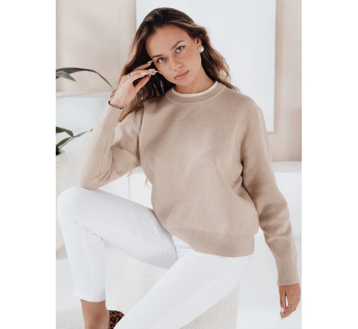 Dámský základní svetr beige Dstreet model 21990981 - FashionStreet